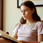 **

A person sitting in a comfortable armchair, bathed in soft light, holding a journal and pen. They have a thoughtful expression, gazing slightly upwards. Around them are subtle visual cues representing past experiences (e.g., a framed certificate on a shelf for success, a subtly damaged toy representing a past failure). The overall feel is calm, introspective, and inviting. Focus on warm, muted colors.

**