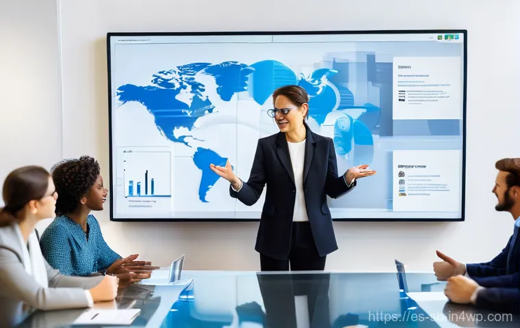조직 문화와 지식 갭의 관계 - **Prompt:** A multi-generational and diverse team of employees is deeply engaged in continuous learn...